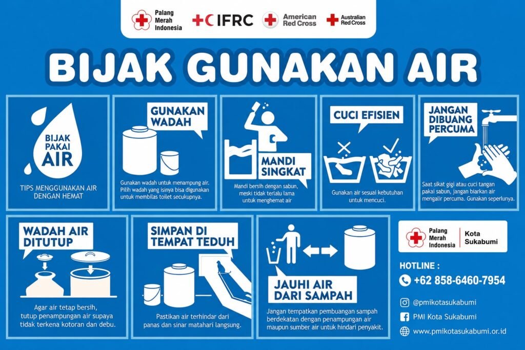 Begini Tips Menghemat Air Saat Musim Kemarau, PMI Kota Sukabumi Ajak Masyarakat Gunakan Air Secara Bijak