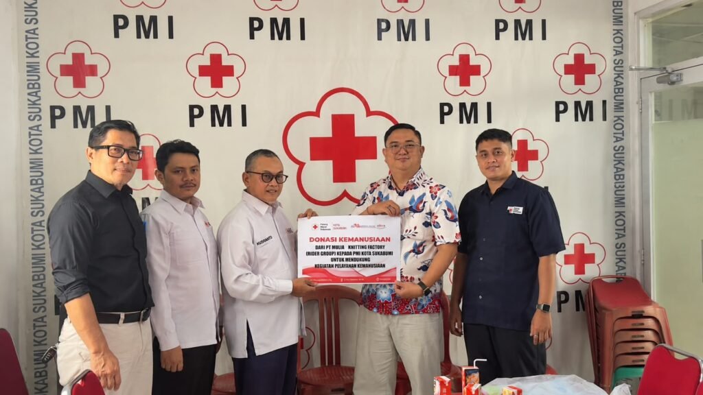 Dukung Aksi Kemanusiaan, PT Mulia Knitting Factory Serahkan Donasi Barang kepada PMI Kota Sukabumi